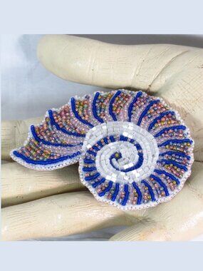 Opalescent Seashell barrette handmade